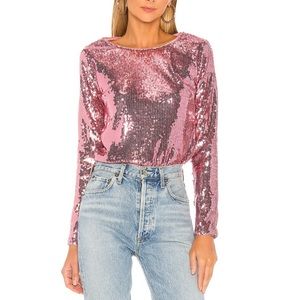 NWT Pink Sequin Top